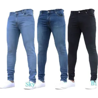 Calça Masculina Slim Elastano Lycra - Compre direto da fábrica - JEANS ESCURO