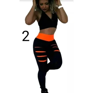 Top Academia Treino Fitness Cós Alto + Conjunto Calça Leg legging - preta com rosa