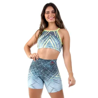 Conjunto fitness com estampa sublimada - Top e bermuda - ESTAMPA-N° 4