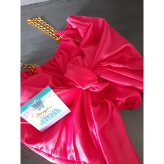 Blusa Cropped com corrente - Promoção diversas cores - Rose cetim1