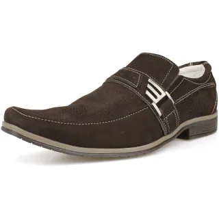 Sapato Nobuck Masculino Social Couro Sem Cadarço - Azul