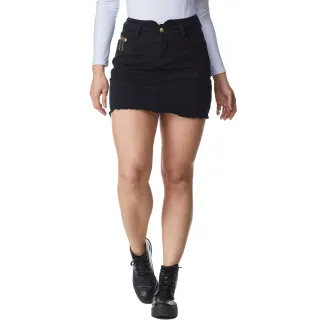 Mini Saia Feminina Preta Desfiada HNO Jeans Modelo Pitbull - 34