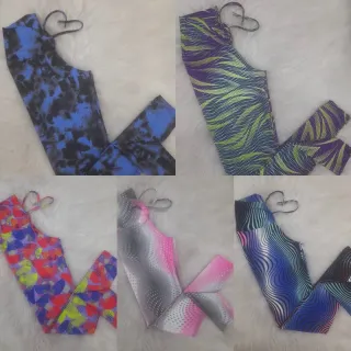 Moda Feminina: Leg Estampado de Corda Poá para Academia - Azul