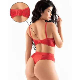 Conjunto Rendado Sexy Sem Bojo Ref-2497 - Espera Marido - Preto