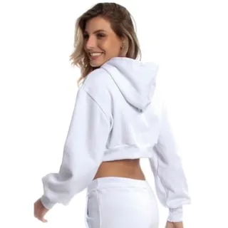 Promoção Blusa Cropped Moda Inverno 2022 - Blogueirinha Princesa - Branco