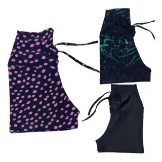 Suplex Cordão Shortinho meia coxa para academia - estampa neutra