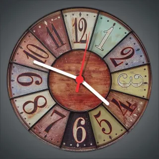 Relógio Quartz Silencioso Madeira Rústico Abstrato Salas Cozinhas RT001 - Único