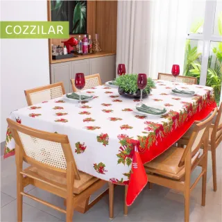 Toalha de Mesa Importada Natalina Luxo Retangular 2,10m x 1,50m - Modelo 9