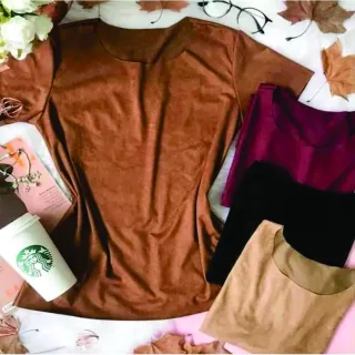 15 cores de blusinha feminina em suede, todos os tamanhos - Verde Militar