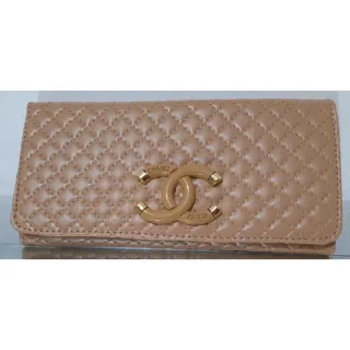 Procurada Carteira Feminina Chanel Bicolor de Mão - Caramelo