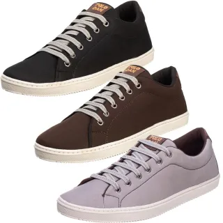 Promoção Kit Sapatenis Masculino Polo Dan - 3 Pares - 38 Preto-cinza-café