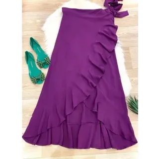 Moda Tendência Blogueira: Saia Envelope Maxi Atacado - Verde Claro