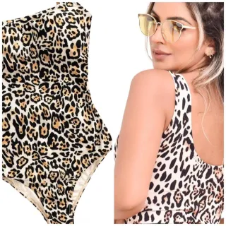 Suplex Feminino para Natação na Piscina e Praia com Forro - Onça
