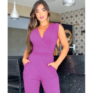 Regata feminina com bolso - Macaquinho macacão - Vinho