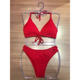 Moda Praia Plus Verão - Biquini Asa Delta Aviador G Com Bojo - Verde Militar