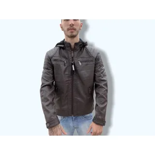 Pronta Entrega Jaqueta Masculina Slim de Couro Top - Marrom