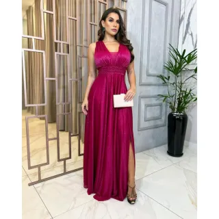 Festa com brilho Vestido Longo Livia - Marsala