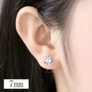 Ponto de Luz Brinco Pedra Zirconia Feminino e Masculino / Aço inox - 1Par 6mm