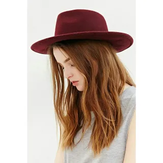 Chapéu unissex fedora clássico de feltro poliéster com aba dura média - Marinho