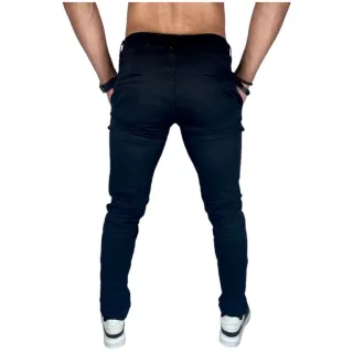 Pronta Entrega Calça Masculina Sarja Casual Tradicional Lisa - Preta