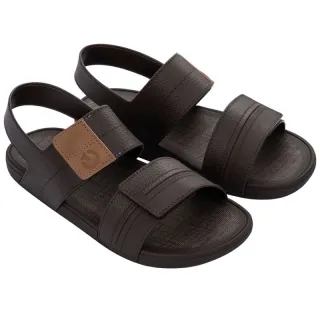 Super Confortável Sandália Masculina Papete Cartago Dakar - MARROM/MARROM/CASTOR