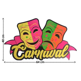 Pronta Entrega Decoração Carnaval Máscara Tragédia Comédia - Único