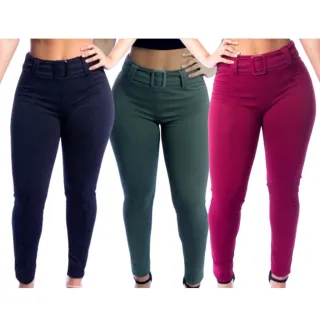 Calça Trabalho Alfaiataria Bengaline Social Wolfox - Com Cinto - Vinho