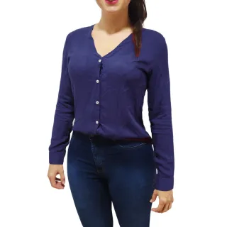 Camisete Gola V Manga Longa Feminina Blusa Camisa Social - COLORIDA