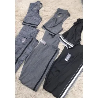 Conjuntos de Legging e Top sem Bojo para Academia Fitness - M