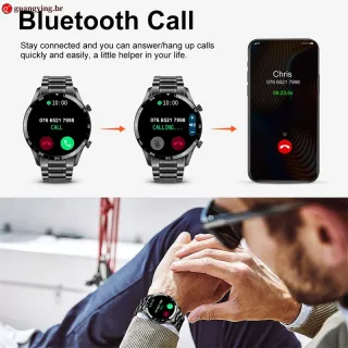 Relógio Inteligente Bluetooth LIGE 2022 - Resistente à Água - Android iOS - black steel belt A