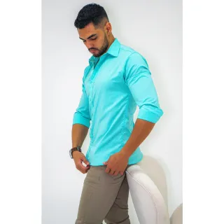 Promoção Camisas Masculinas Social Slim - Pronta Entrega Plus Size - Várias Cores - Preto