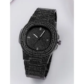 Exclusivo Relógio ICE Preto ou Prata Cravejado Zircônio - Preto