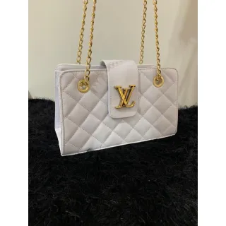 Estampados L.V Bolsa Feminina Transversal - Raryel - PRETA ESTAMPA DOURADA