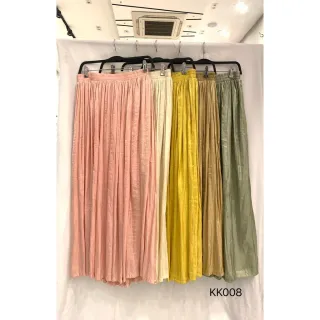 Saia Feminina Plissada Longa - Heleny Fashion - Bege