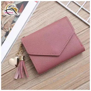 Porta-Cartões com Franjas - Bolsa de Mão Feminina - Vermelho