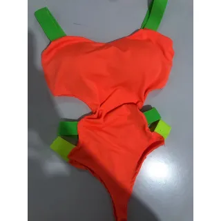 Body Neon Feminino Varias Cores Com Bojo Duplo Forrado Elastico - ROSA PINK COM ALÇA ROSA