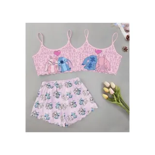 Moda verão: Pijama feminino personagens adulto - Roupa de dormir baby Doll - M15