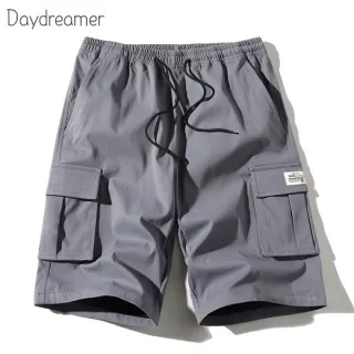 Nova Bermuda Masculina de Verão Folgada Cargo - Caqui