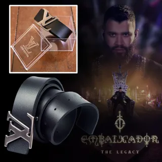 Envio Imediato: Cinto de Couro com Fivela em Metal Preta ou Prata - Várias Marcas - HB