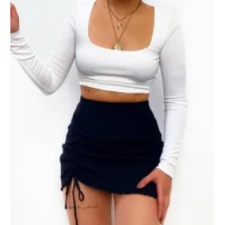 Moda gringa: Saia Curta Feminina Suplex Ajustável Franzida na Lateral - pink( Franzida  2 frente)