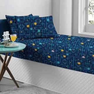 Lençol Infantil Solteiro em Malha com Elástico - Jogo de Cama Antialérgico - Algodão - Super Game
