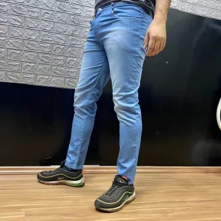 Preço de Fabrica Calça Jeans Masculina Slim Elastano Lycra Reffine Jeans - Azul Escuro