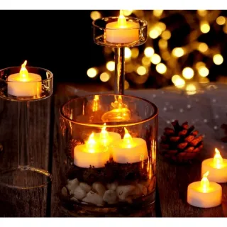 Vela Decorativa Eletrônica Led Romântico - Baterias Inclusas - AMARELA