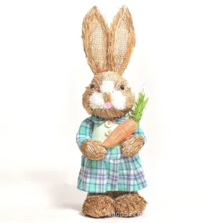 Páscoa - Ornamento Criativo de Palha Coelho para Decoração de Casa e Brinquedo - MODEL.49