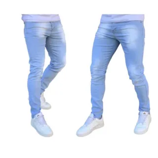 Calça Premium Masculina Slim em Jeans Elastano - Azul Escuro