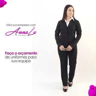 Uniforme secretária: Blazer feminino para trabalho no escritório - Azul-marinho
