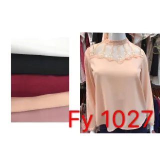 Blusa Renda Manga Longa Crepe Fy1027 - G