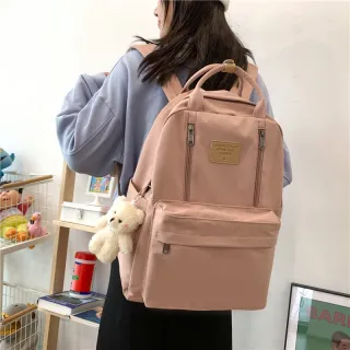 Mochila portátil coreana japonesa de grande capacidade para meninos e meninas - Rosa