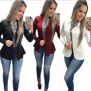 Blazer Formal Feminino em Neopreme - Terninho Casquinho