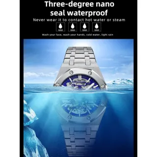 Relógios Automáticos Masculinos CHENXI: Marca Top, Aço Inoxidável Luminosos - Azul